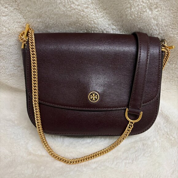 Tory Burch Handbags - Gorgeous Tory Burch Robinson Convertible Bag Deep Wine Color